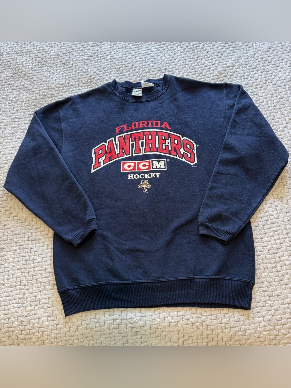 Vintage Florida Panthers CCM NHL Hockey Crewneck Sweatshirt Size Medium